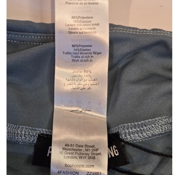 PrettyLittleThing PLT Sport Steel Blue Contrast Stitch Gym Leggings US 4 CMQ2790 - Picture 4 of 9